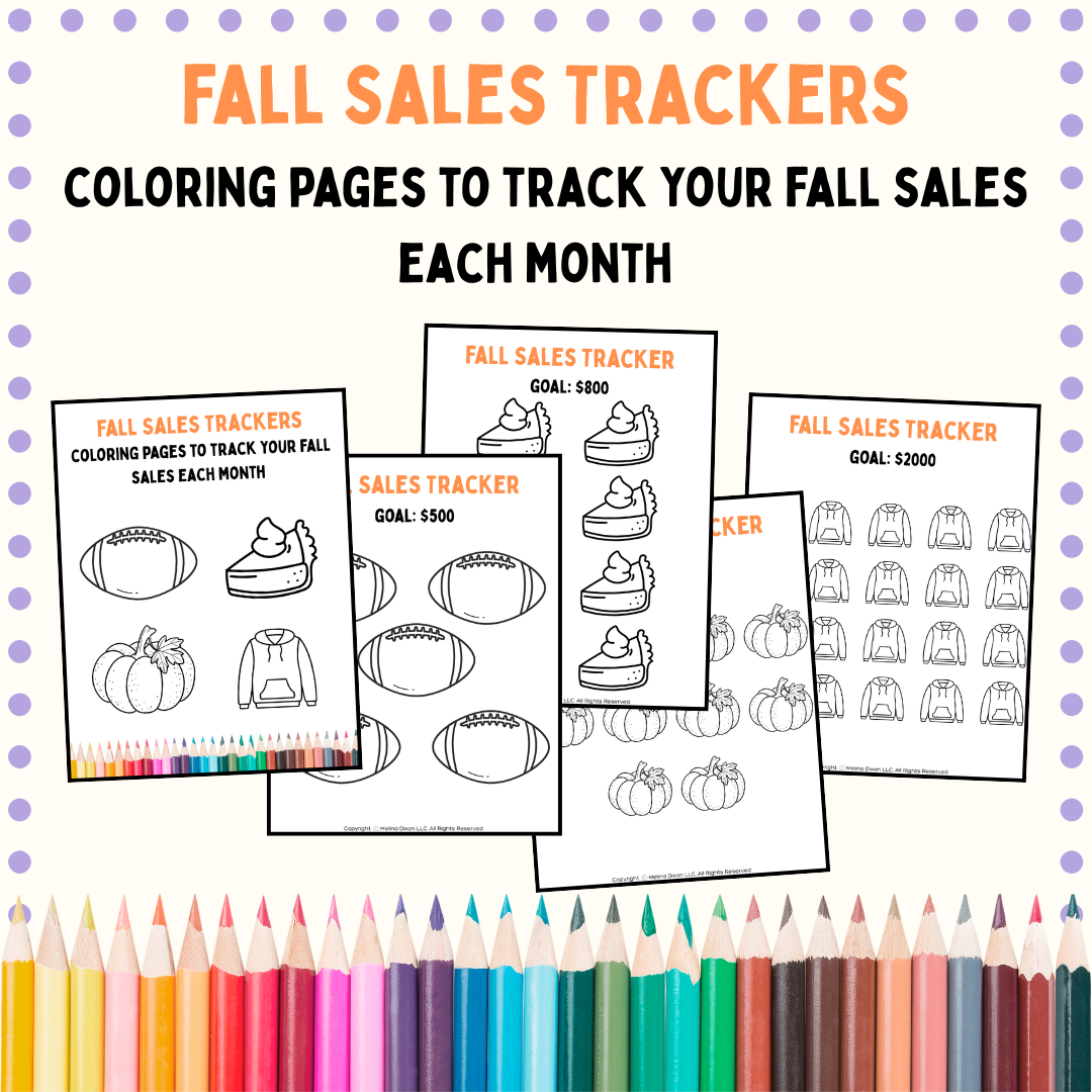Fall Sales Trackers - Color Your Way to Fall Selling Success