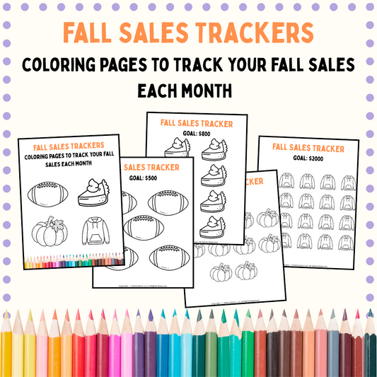 Fall Sales Trackers - Color Your Way to Fall Selling Success