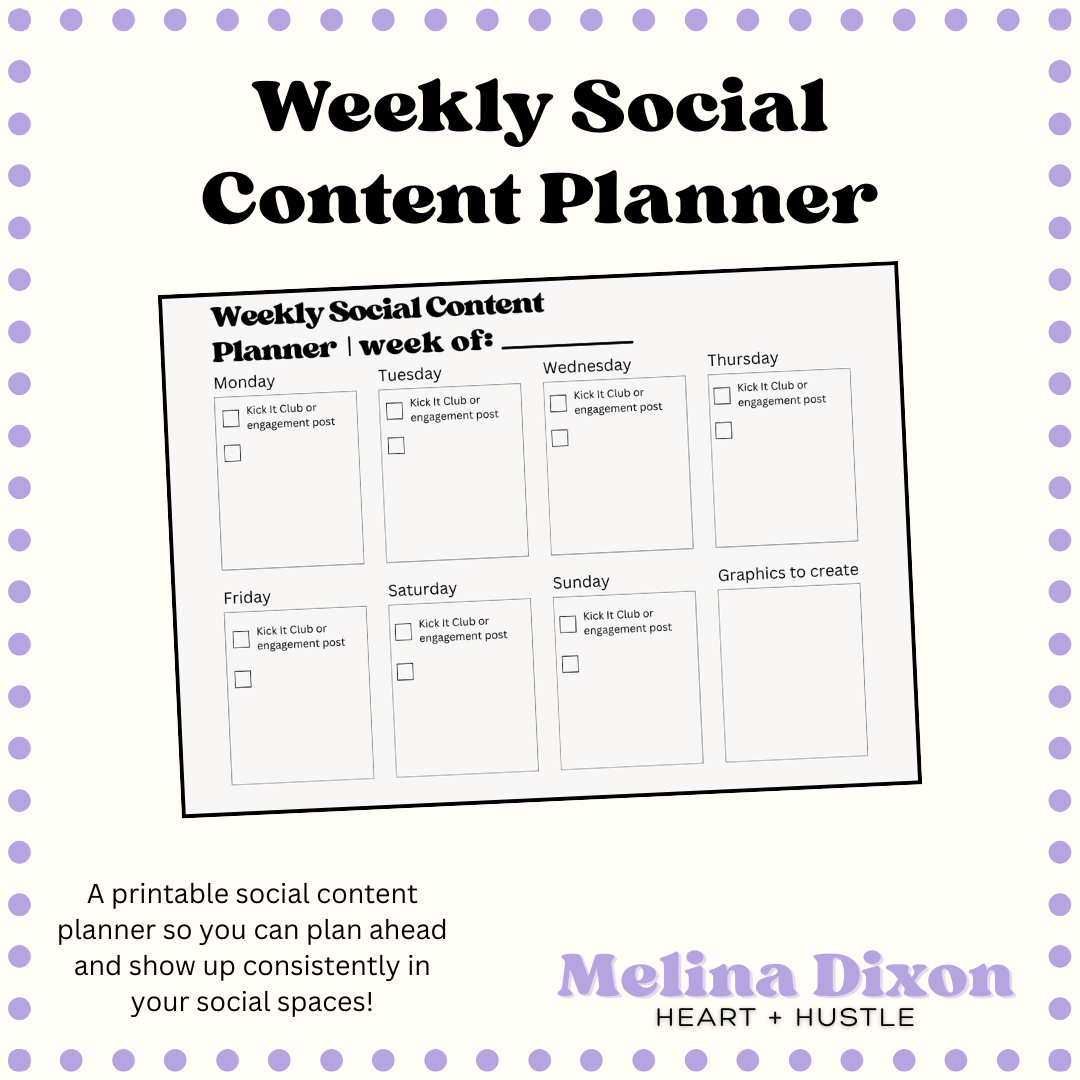 Weekly Social Content Planner