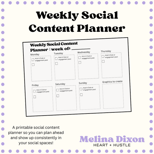 Weekly Social Content Planner