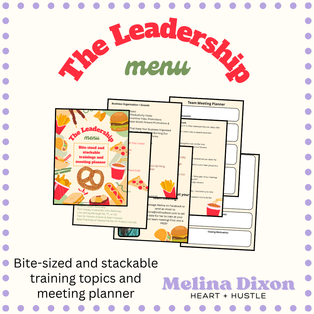 The Leadership Menu - Bite-sized Training Topics & Team Meeting Planner